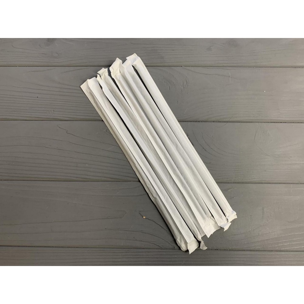 Трубочка в индивидуальной упаковке ровная, чёрная 400 шт