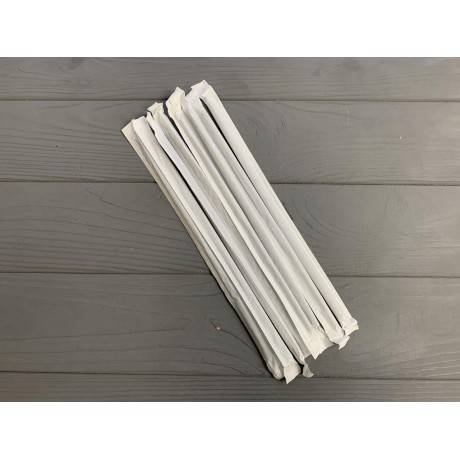 Трубочка в индивидуальной упаковке ровная, чёрная 400 шт