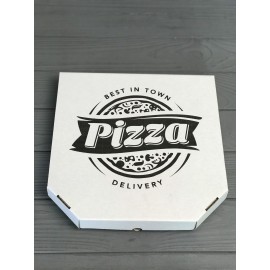 Коробка для пиццы с рисунком Town 250х250х30 мм. (чёрная печать)