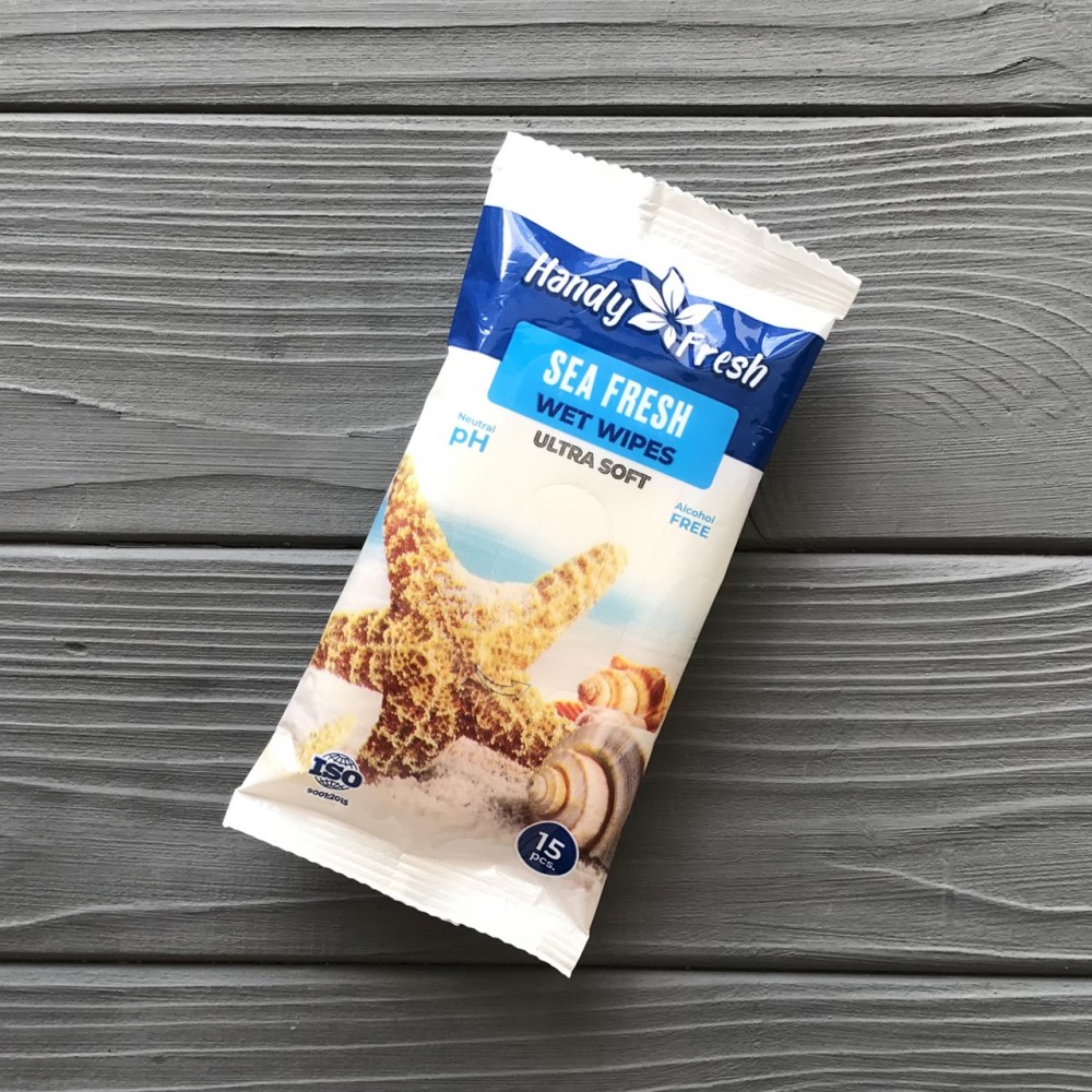 Влажная салфетка а-15 sea ​​fresh HANDY FRESH