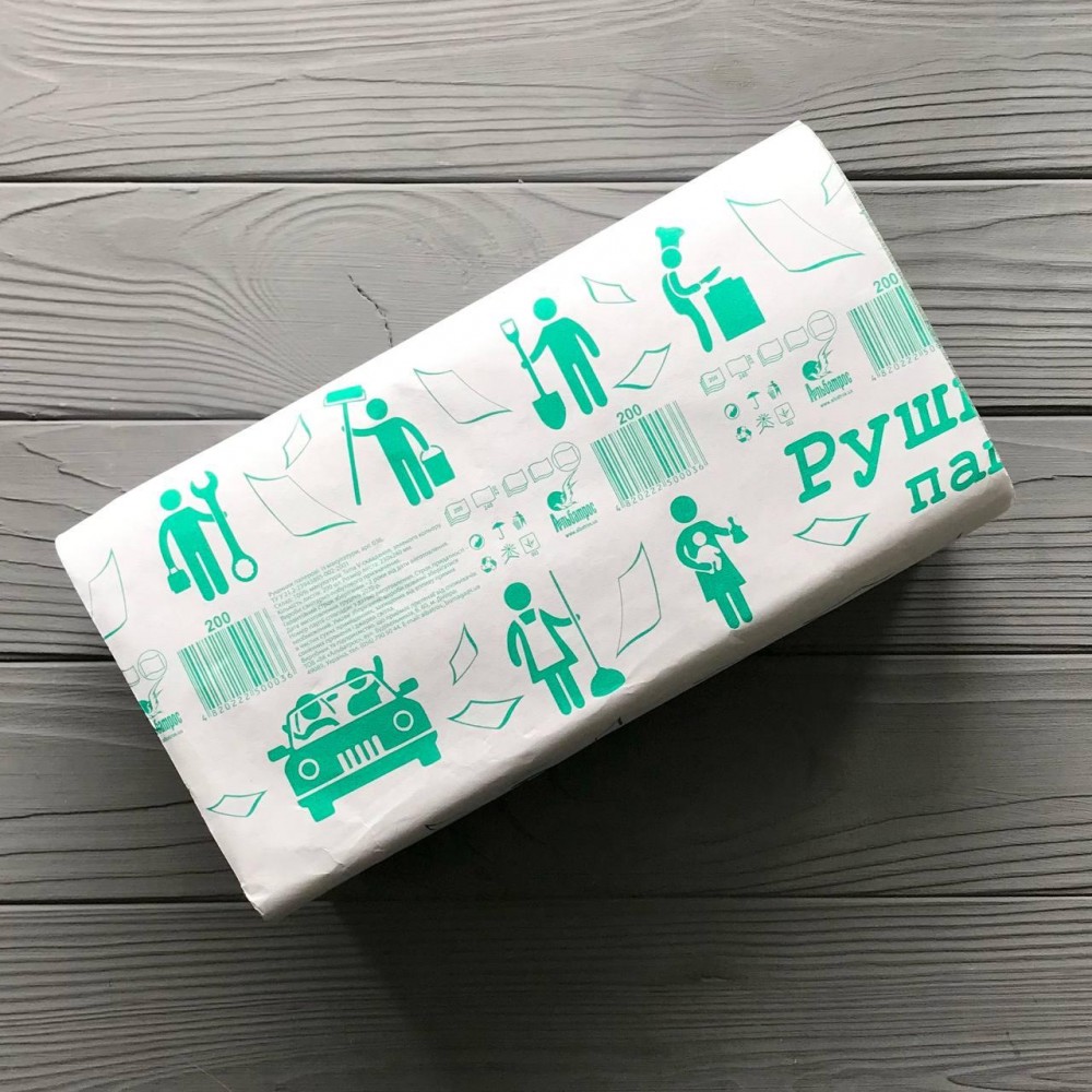 Полотенце бумажное Альбатрос зеленый V (200шт/уп|20уп/ящ)