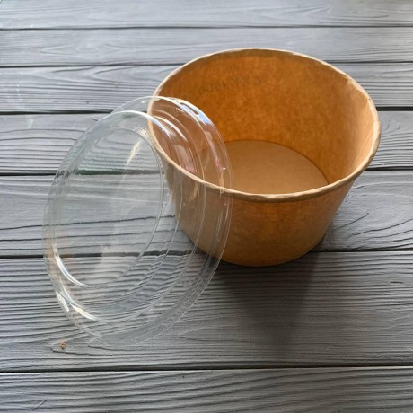 Салатник (супник) с крышкой 1000 мл крафт/крафт ⌀145 h=74мм (50шт/уп|400шт/ящ) СКК1000