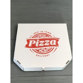 Коробка для пиццы c рисунком Town 400Х400Х40  мм. (красная печать)