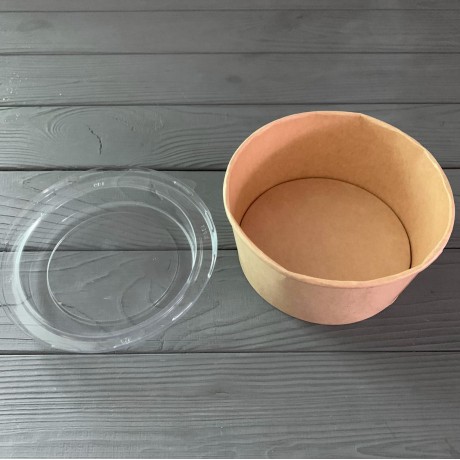 Салатник с крышкой крафт/крафт 750мл H-67мм ø=145 (50/400)