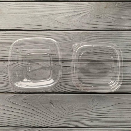 Салатник с крышкой 250мл (чёрный низ, прозрачный верх) УК-250Т