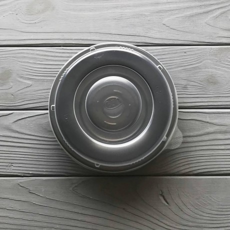 Салатник (супник) чорний з кришкою 350мл RB-350 (400шт/священ)