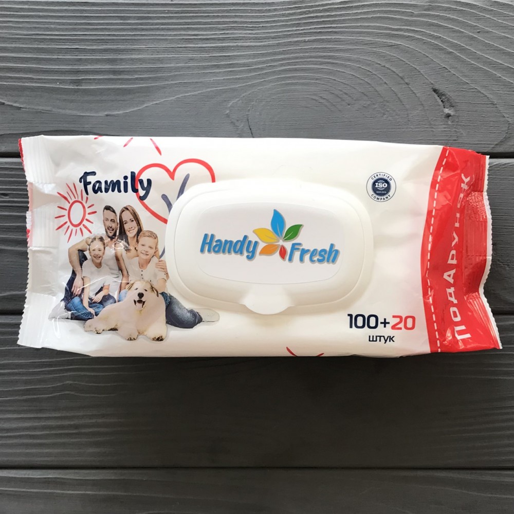 Влажная салфетка а-100+20 Family HANDY FRESH