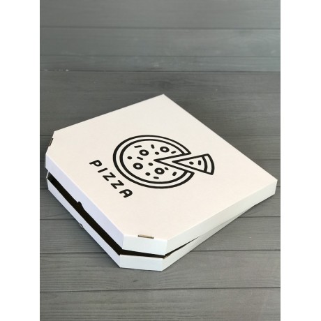 Коробка для піци з малюнком Pizza 250х250х30 мм (Чорний друк)