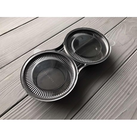 Соусник 3-х секционный черный