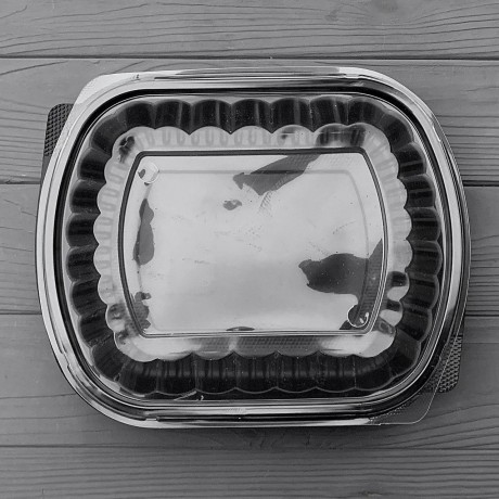 Контейнер PP T1/H48 черный с крышкой (50шт/уп|150шт/ящ)