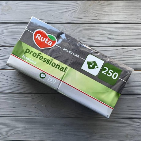Салфетки Ruta Professional 33х33см 2шар черные 1/4 (250шт/уп|4уп/ящ)