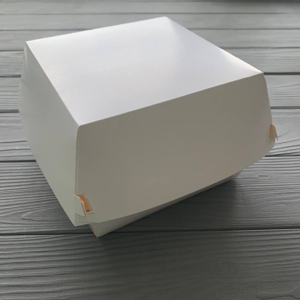 Коробка для бургера XL белая/белая 130*130*100 мм (100шт/уп|300шт/ящ)