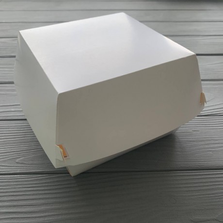 Коробка для бургера XL белая/белая 130*130*100 мм (100шт/уп|300шт/ящ)