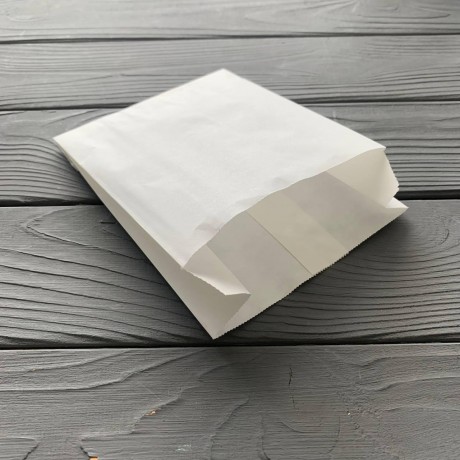 Пакет саше белый 170х120х50 мм (средняя жиростойкость) 199Ф
