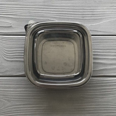 Салатник с крышкой 375мл (прозрачный низ, прозрачный верх) УК-375Т