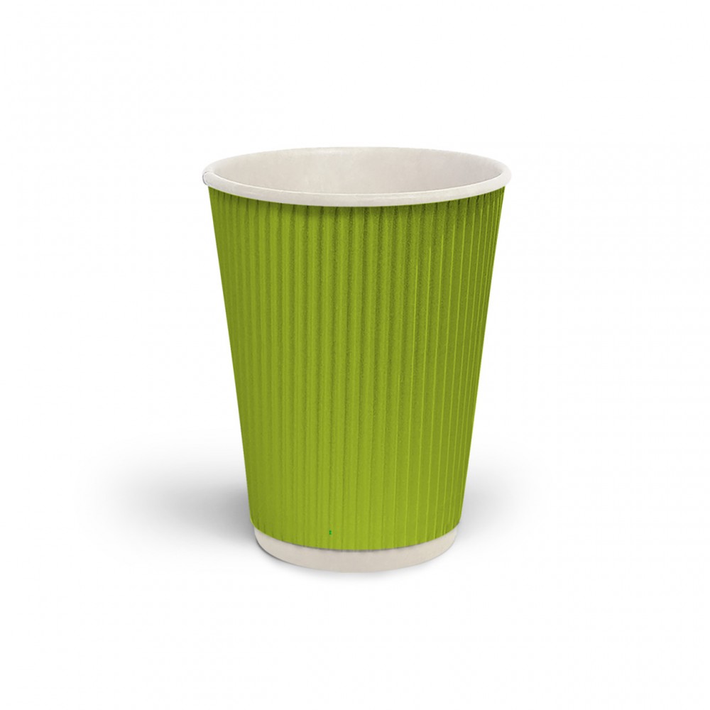 Стакан гофрированный 110 мл Лайм (белая основа)