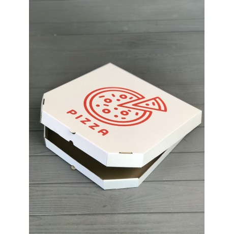 Коробка для пиццы с рисунком Pizza 250х250х30 мм (Красная печать)
