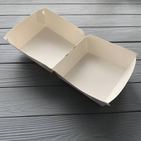 Коробка для бургера XL белая/белая 130*130*100 мм (100шт/уп|300шт/ящ)