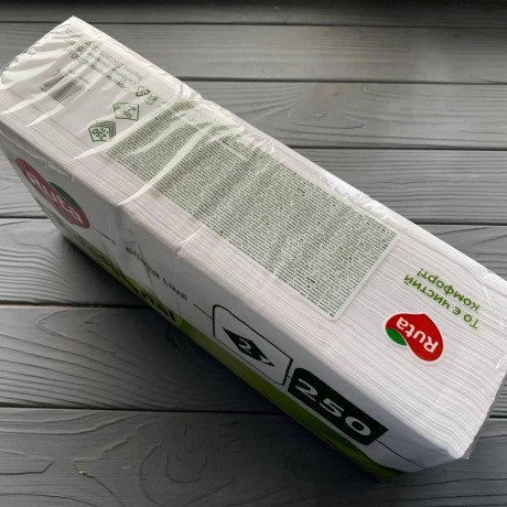 Салфетки Ruta Professional 33х33см 2слой белые 1/4 (250шт/уп|4уп/ящ)