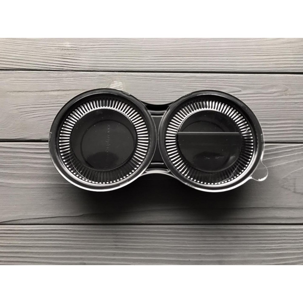 Соусник 3-х секционный черный