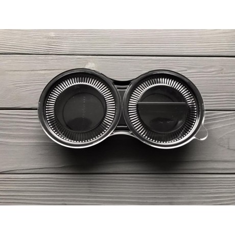 Соусник 3-х секционный черный