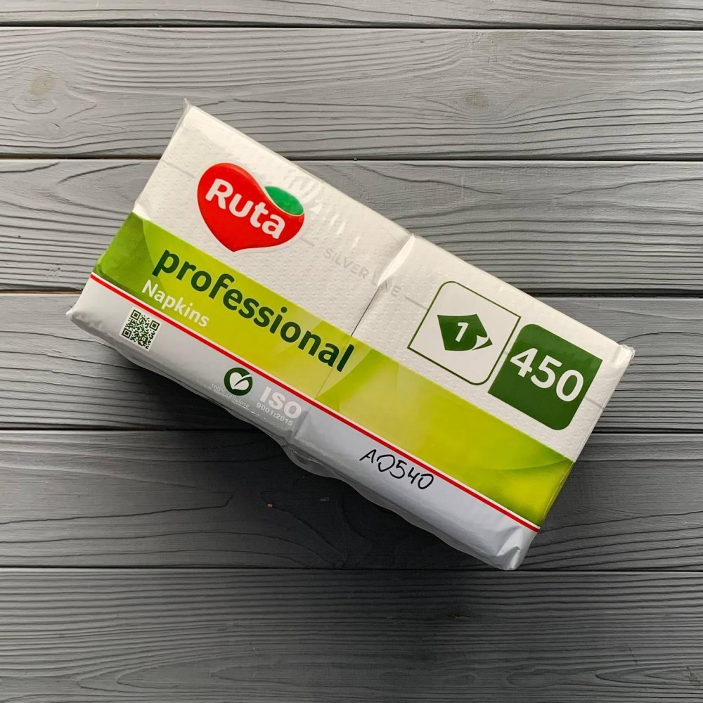 Салфетки Ruta Professional 24х24см 1слой белые (450шт/уп|12уп/ящ)