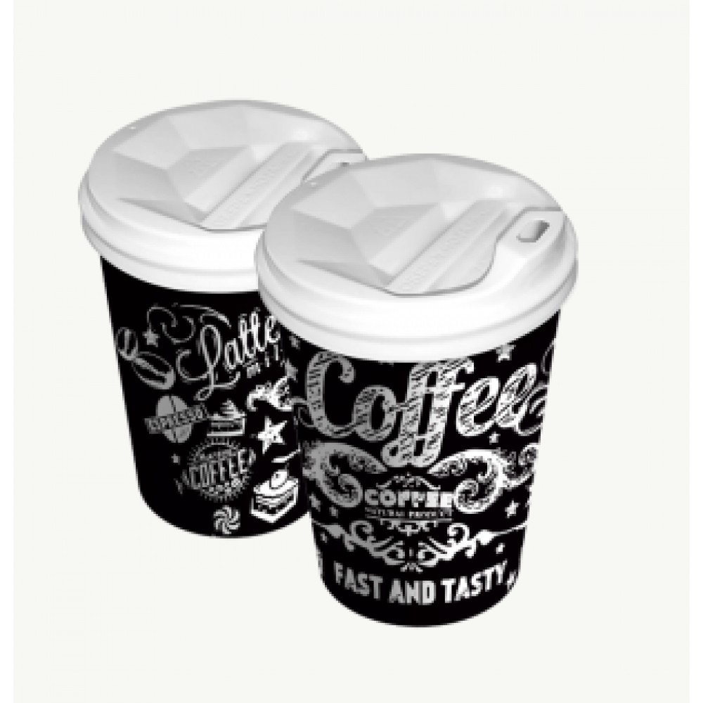 Стакан 450 мл "Fast & Tasty" чорний (преміум-щільність)