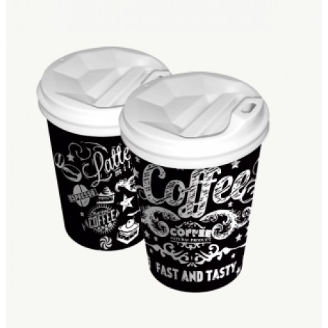 Стакан 450 мл "Fast & Tasty" чорний (преміум-щільність)