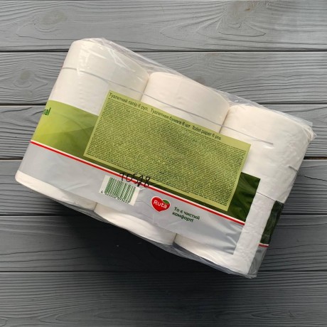 Бумага туалетная Ruta Professional 55м 2слой белая (6рул/уп)