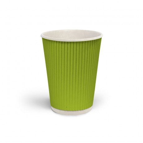 Стакан гофрированный 185 мл Лайм (белая основа)