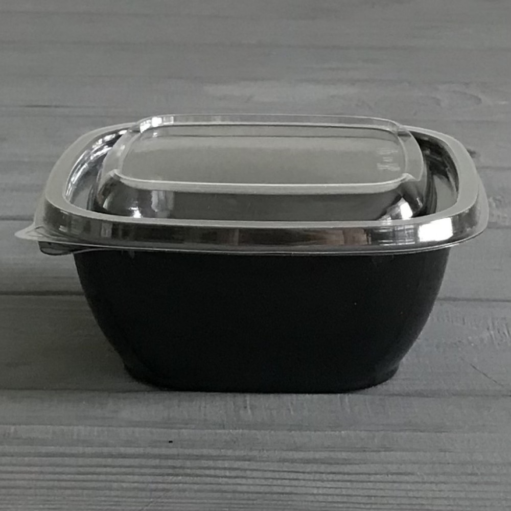 Салатник с крышкой 375мл (прозрачный низ, прозрачный верх) УК-375Т