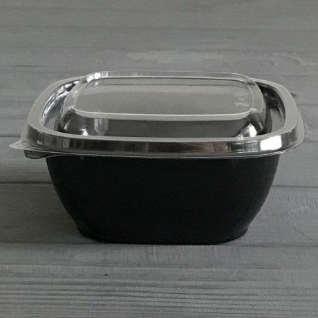 Салатник с крышкой 375мл (прозрачный низ, прозрачный верх) УК-375Т