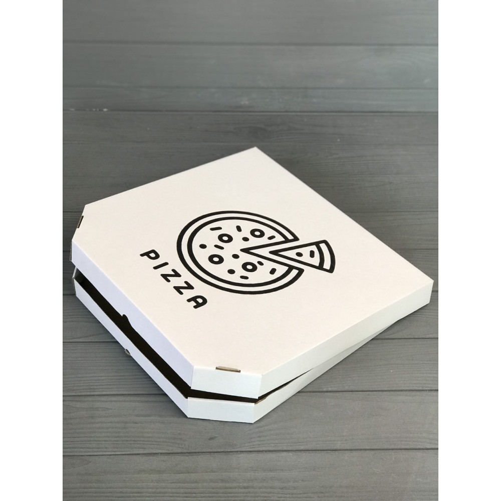 Коробка для пиццы c рисунком Pizza 400Х400Х40  мм (Чёрная печать)