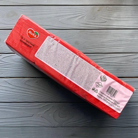 Салфетки Ruta Professional 33х33см 2шар красные 1/4 (250шт/уп|4уп/ящ)