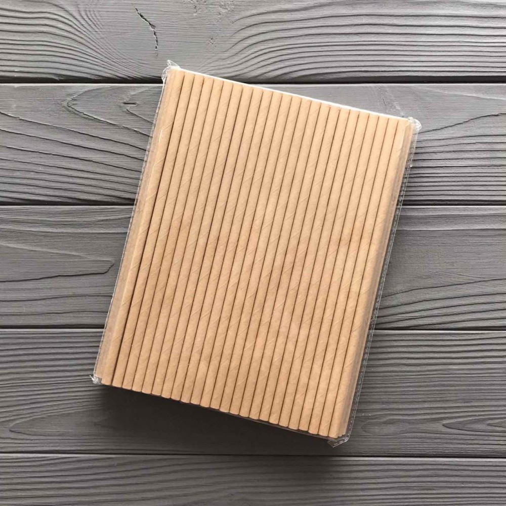 Трубочка бумажная крафт (100шт)