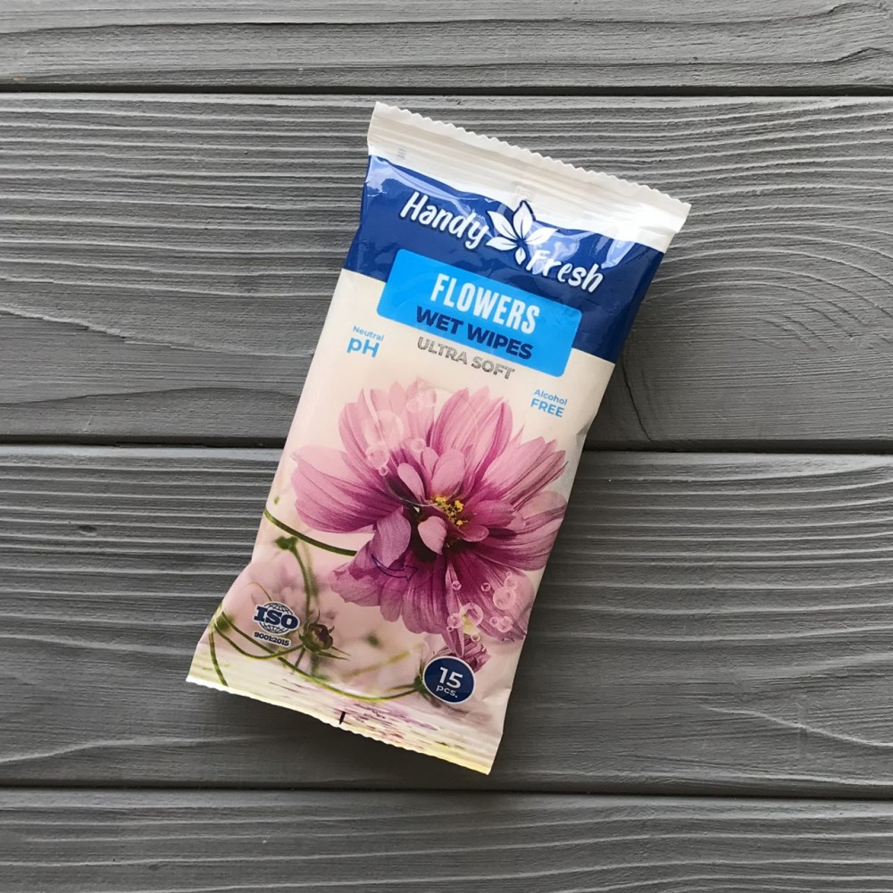 Влажная салфетка а-15 flowers"HANDY FRESH"