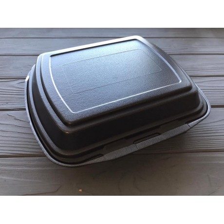 Ланч-бокс одноразовый МВ3 чёрный 240x210x70 мм.