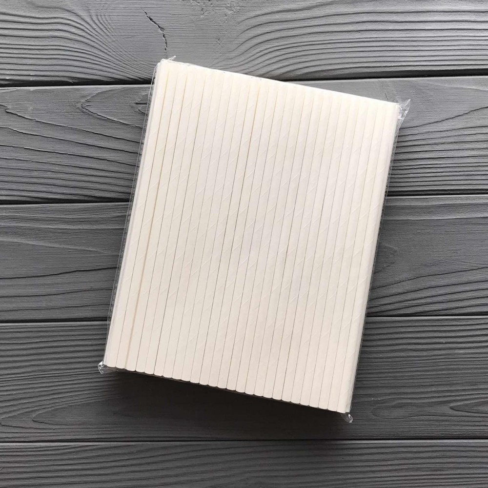 Трубочка бумажная белая (100шт)