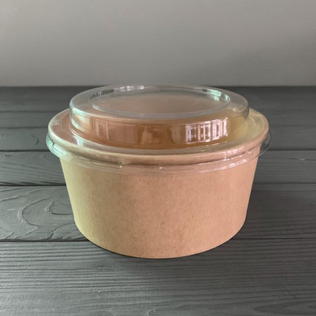 Салатник с крышкой крафт/крафт 750мл H-67мм ø=145 (50/400)