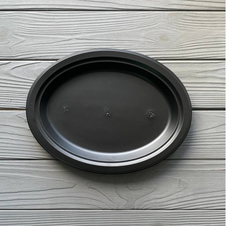 Тарелка овальная 260мм Премиум Черная PS (50/600)