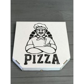 Коробка для пиццы c рисунком Cook 400Х400Х40  мм (Чёрная печать)